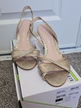 Aldo Gold Glitter Slingback Heels